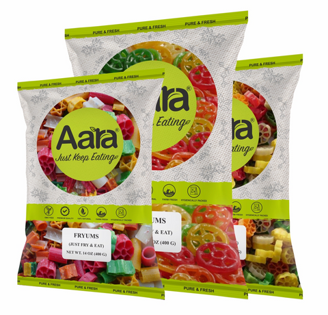 Aara Fryums Fry & Eat Wheel FDA Approved Color - 400 GM