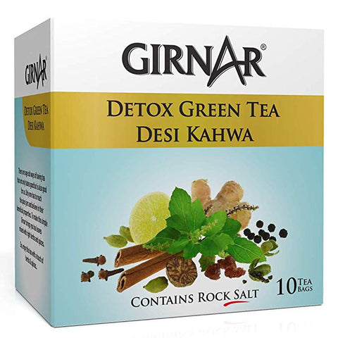 Girnar Detox Green Tea Bags Desi Khawa (10 Tea Bags)