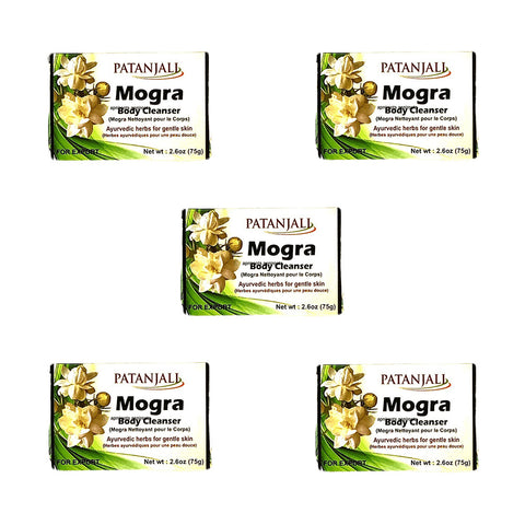 Patanjali Mogra Body Soap - 75gm (pack of 5)