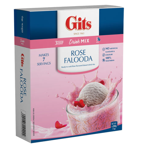 Gits Rose Falooda (Drink Mix) - 7 Oz (200 Gm)