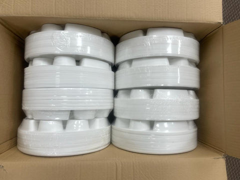 200 Pcs Round White 9 Compartment Disposable Plastic Plates