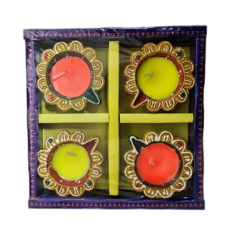 Diwali Diya Wax Candles - 4 Pack