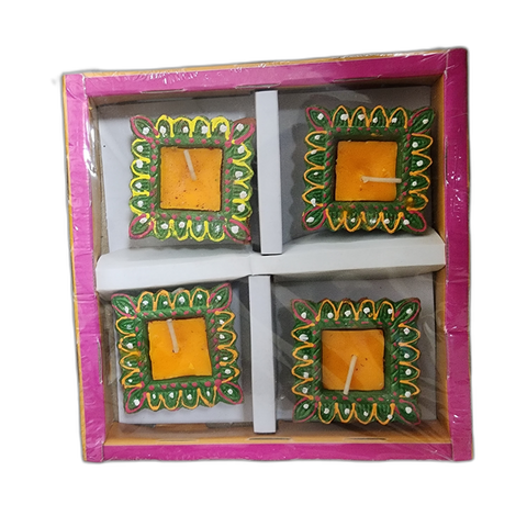 Diwali Diya Wax Candles - 4 Pack