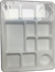 White 11 Compartment Disposable Plastic Plates - 200 Pcs
