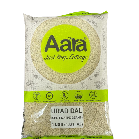 40 Lbs Wholesale Aara Udad Dal (Split Matpe Beans) - 4 lbs*10 Pack (1 Case)